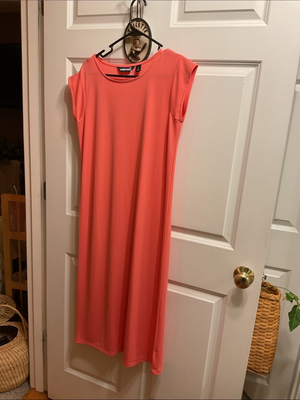 Lands' End Coral-Red Crewneck DRESS